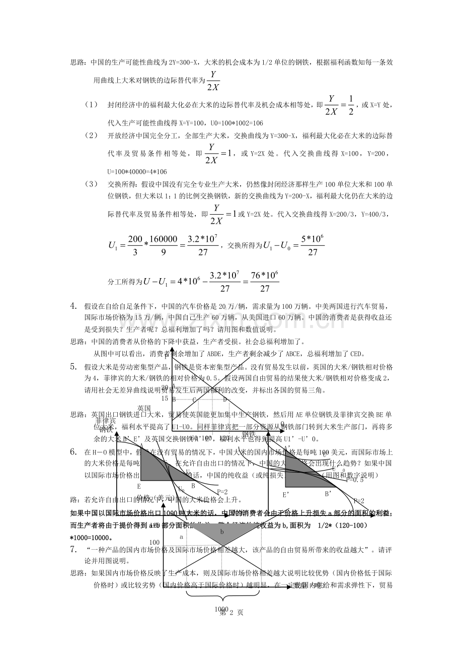 国际经济学计算题及答案.docx_第2页