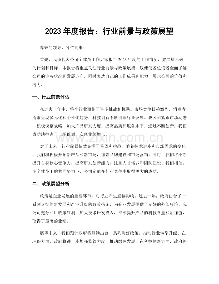 2023年度报告：行业前景与政策展望.docx_第1页