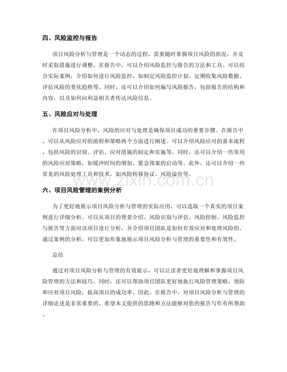 报告中有效展示项目风险分析与管理.docx_第2页