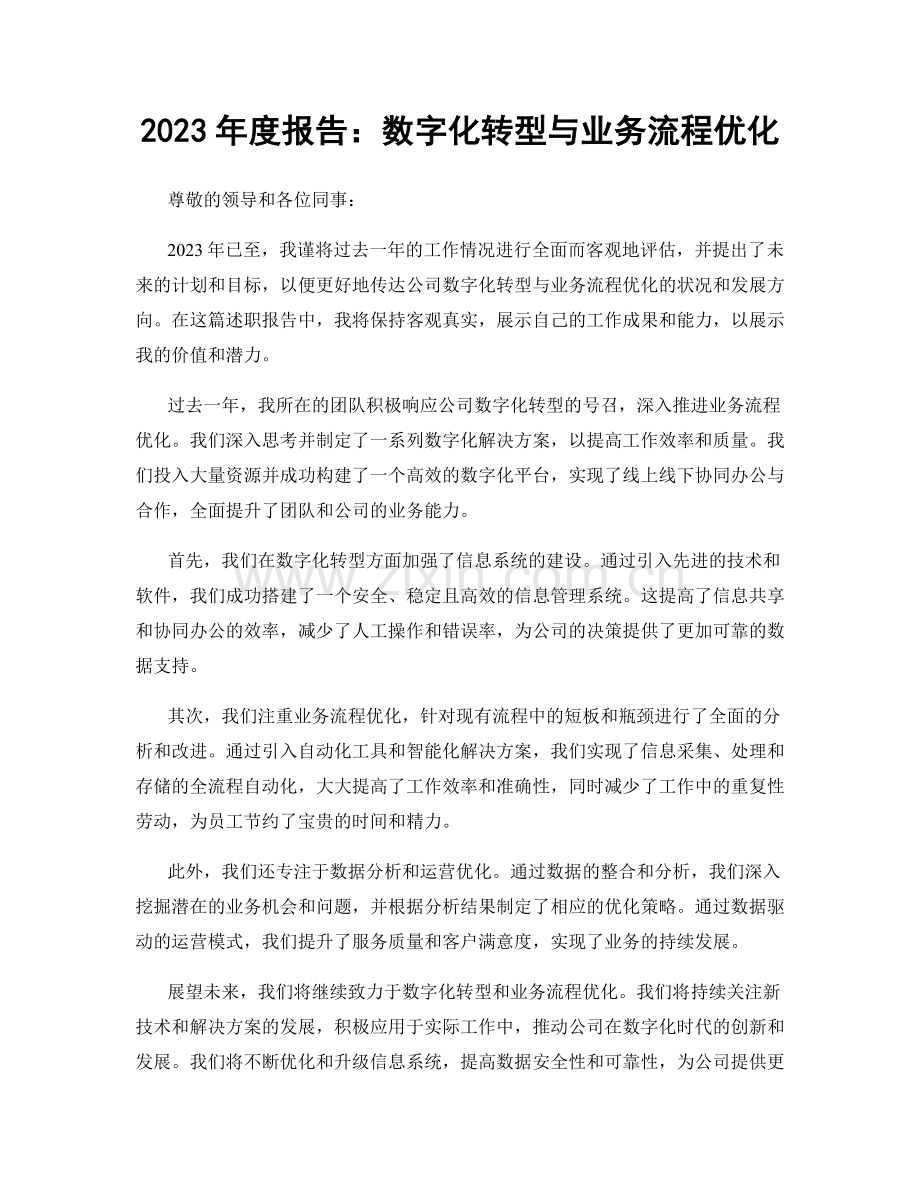 2023年度报告：数字化转型与业务流程优化.docx_第1页