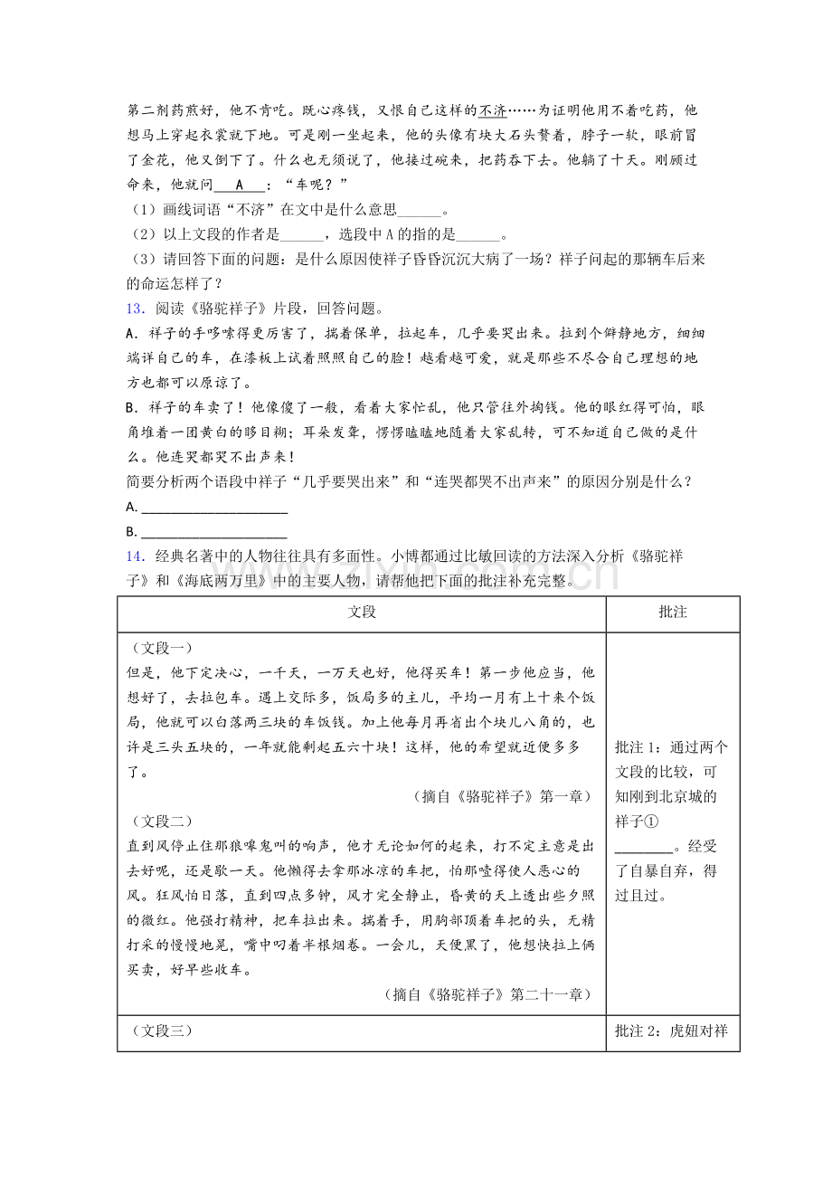 下册骆驼祥子和海底两万里必读名著练习试题及答案.doc_第3页