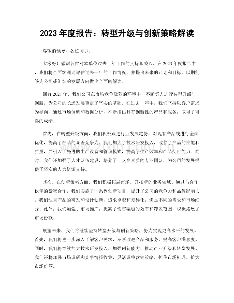 2023年度报告：转型升级与创新策略解读.docx_第1页