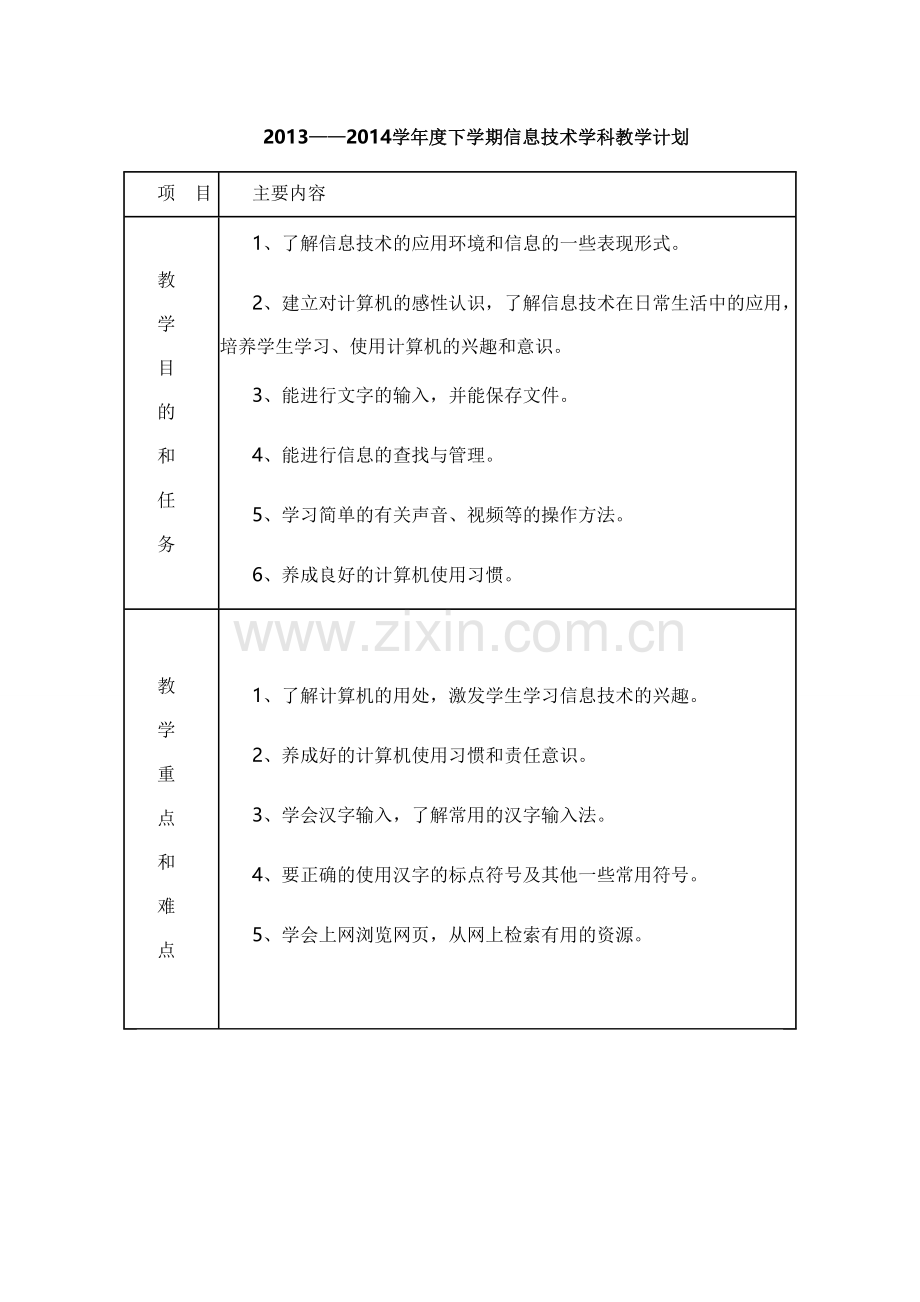 二年级下册信息技术教案.doc_第1页