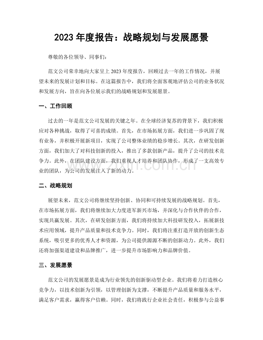 2023年度报告：战略规划与发展愿景.docx_第1页