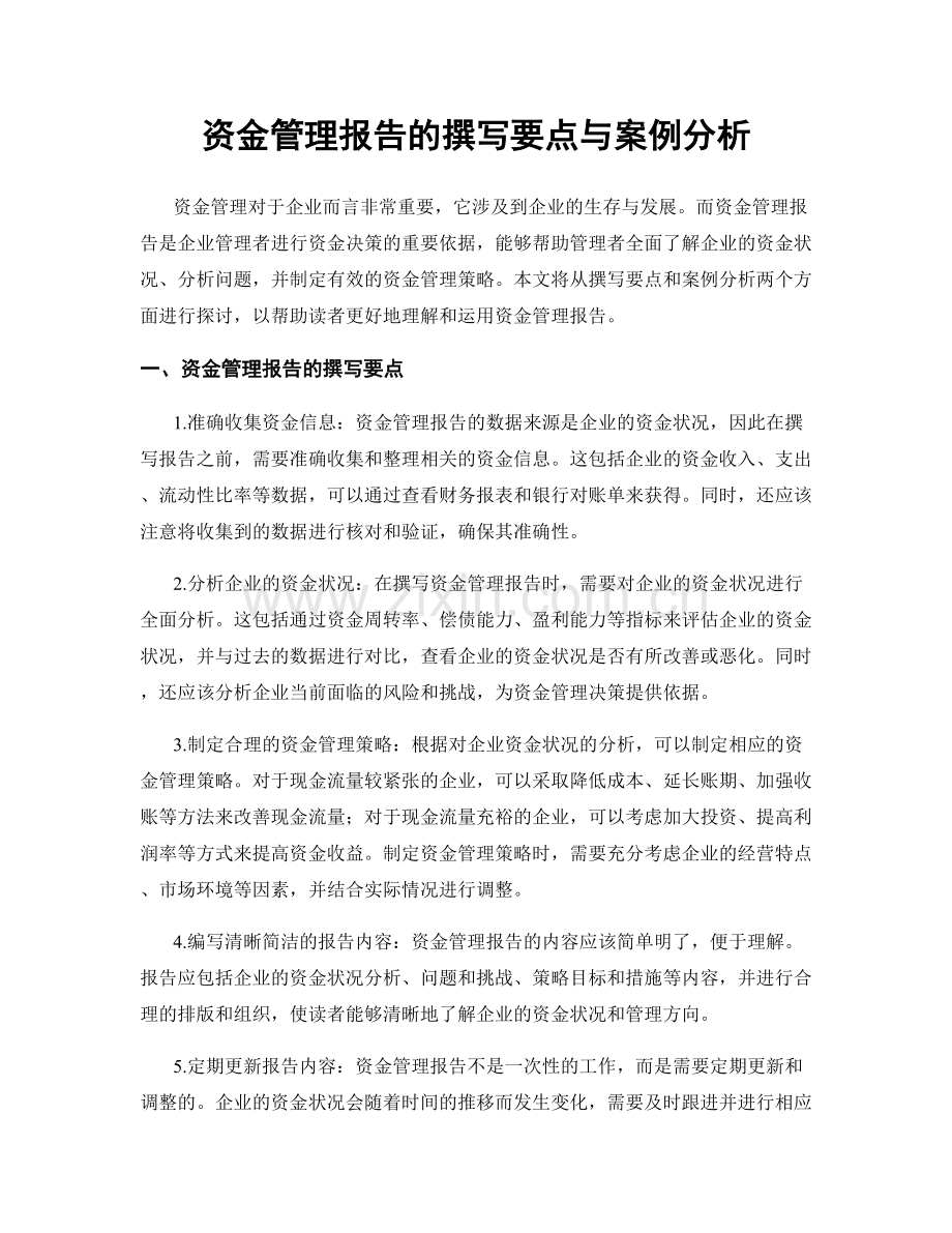 资金管理报告的撰写要点与案例分析.docx_第1页