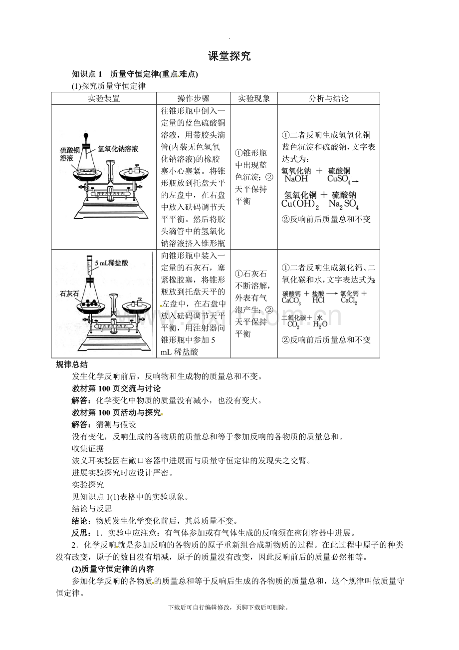 沪教版化学全国版九年级上册-4.2《化学反应中的质量关系》.doc_第1页