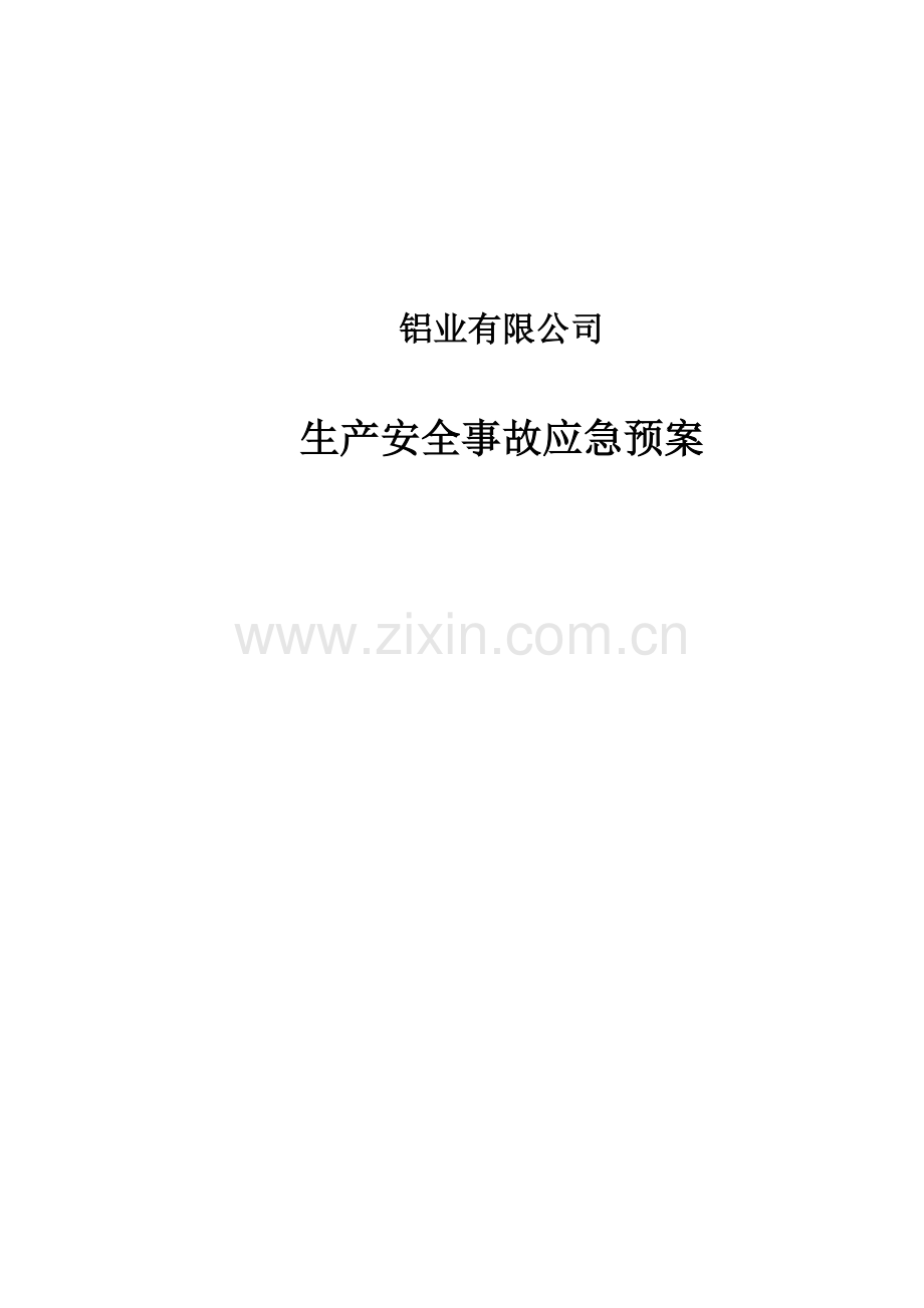 铝业有限公司全事故应急预案.doc_第1页