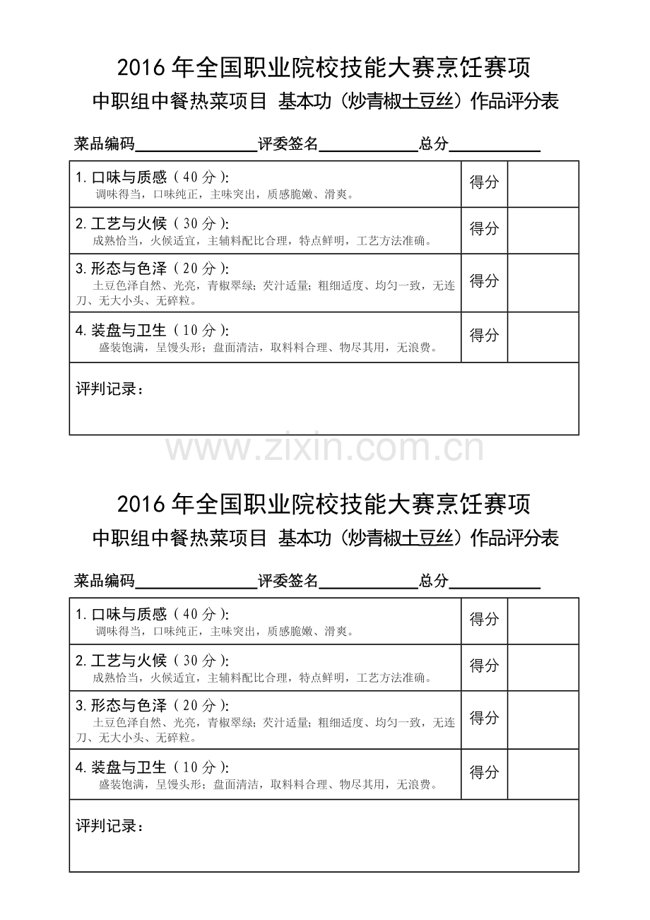 2016国赛烹饪评分标准.doc_第1页