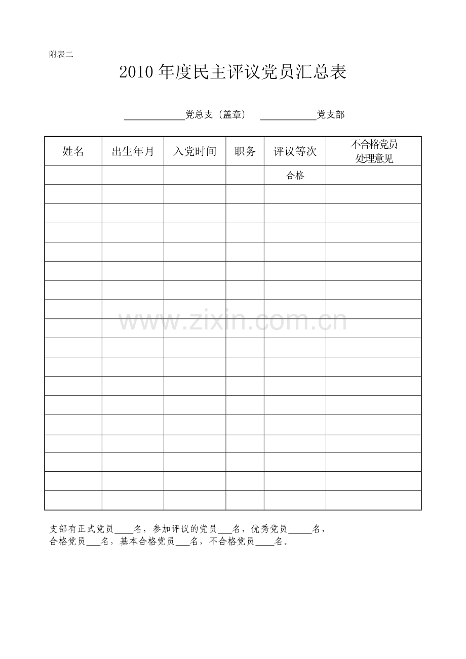 民主评议党员有关表格.doc_第2页