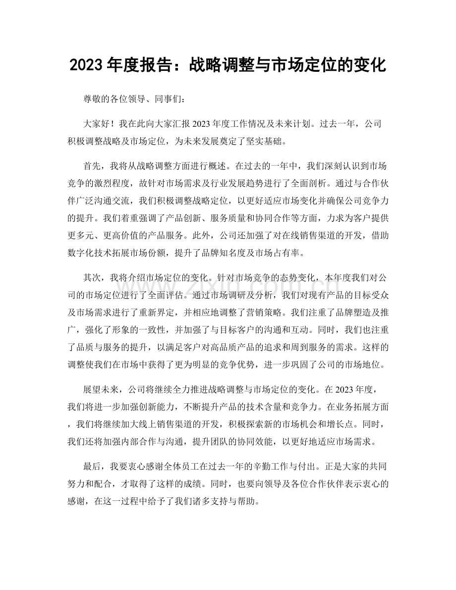 2023年度报告：战略调整与市场定位的变化.docx_第1页