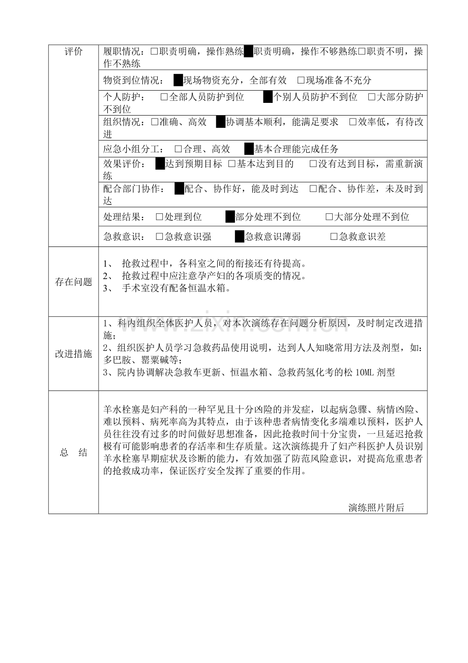 羊水栓塞应急预案演练记录.doc_第3页