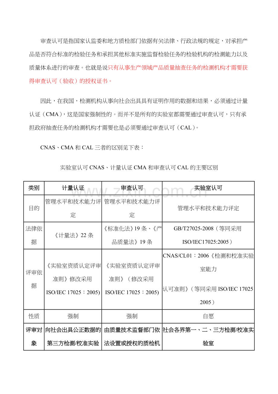 实验室认可CNAS、计量认证CMA和审查认可CAL三者的主要区别.docx_第2页