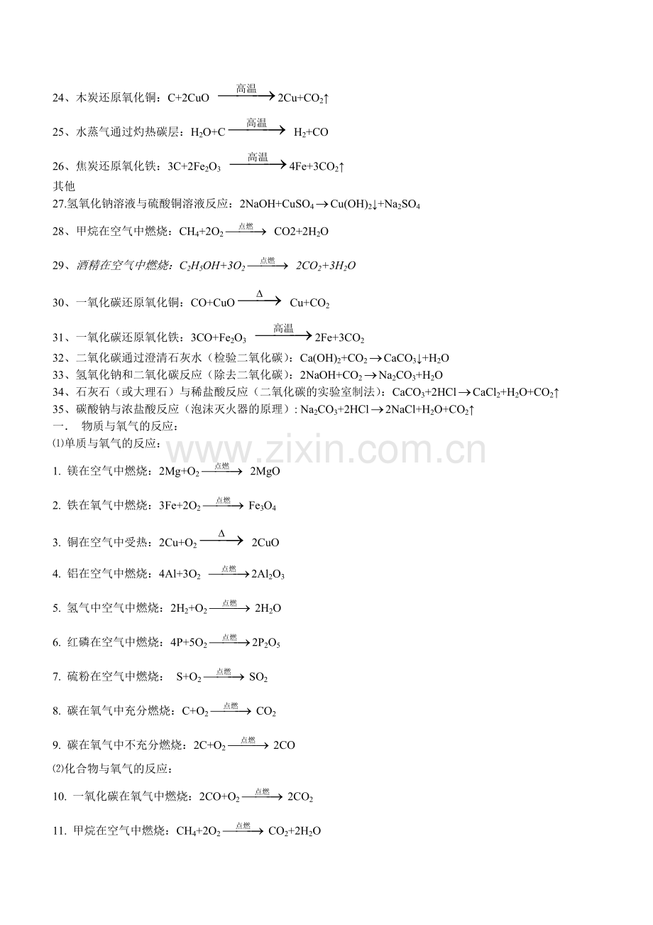 上海版初中化学方程式大全.doc_第2页