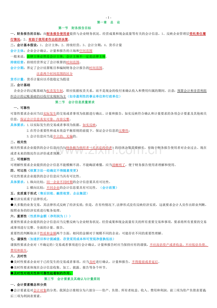 2017中级会计师考试-中级会计实务-个人学习笔记.doc_第1页