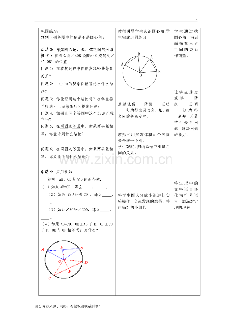 24.1.3弧弦圆心角教学设计.doc_第2页