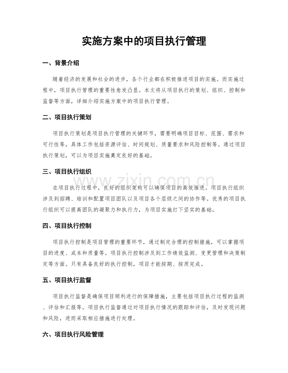 实施方案中的项目执行管理.docx_第1页