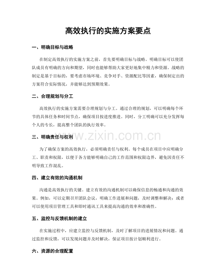 高效执行的实施方案要点.docx_第1页