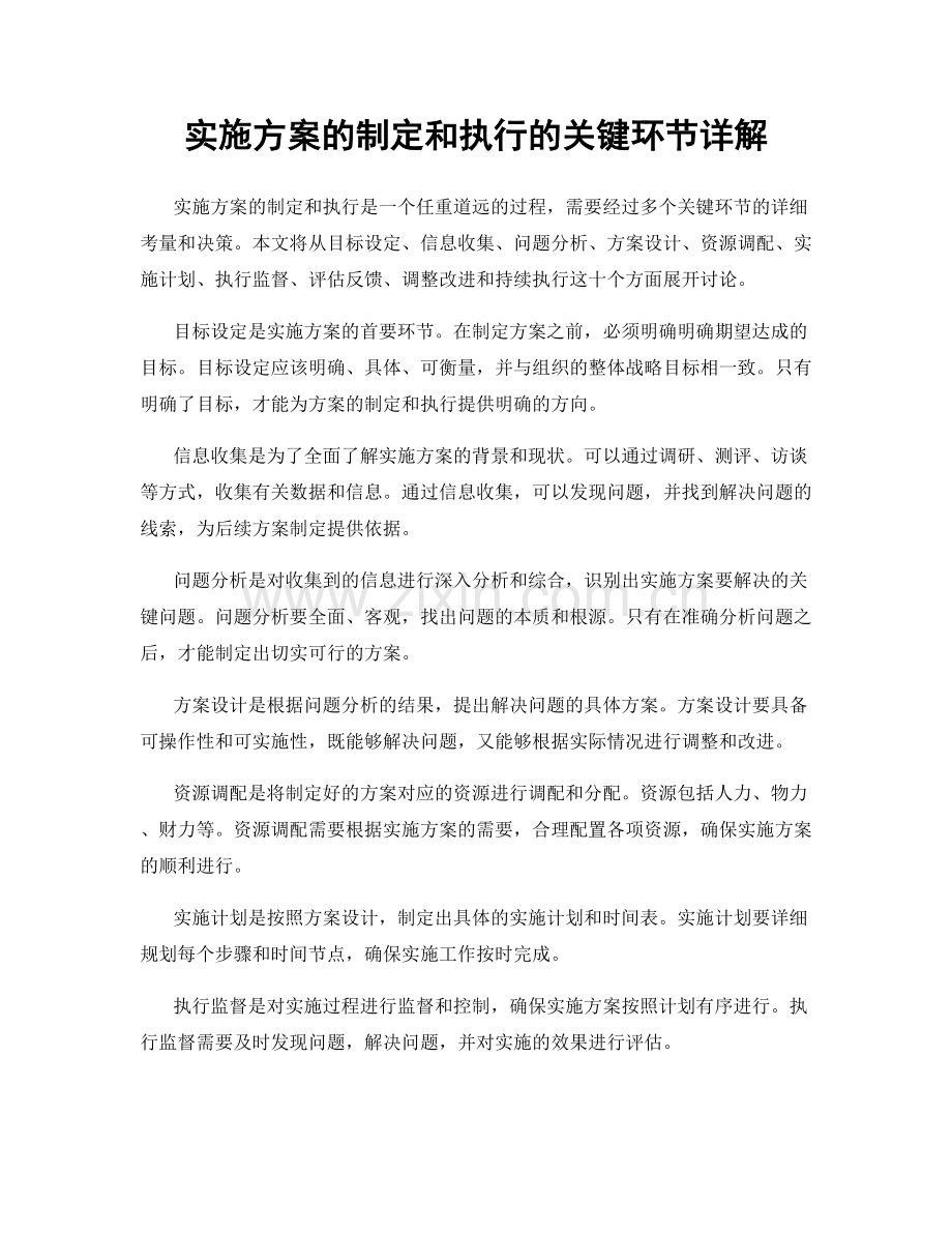 实施方案的制定和执行的关键环节详解.docx_第1页