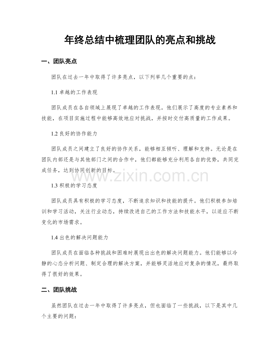 年终总结中梳理团队的亮点和挑战.docx_第1页