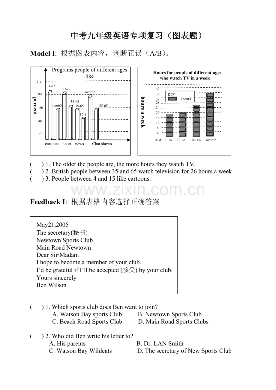 中考九年级英语专项复习(图表题).doc_第1页