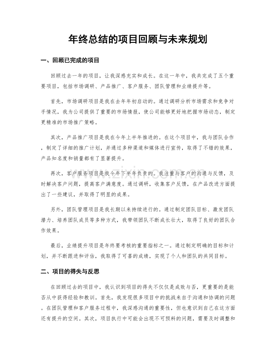 年终总结的项目回顾与未来规划.docx_第1页