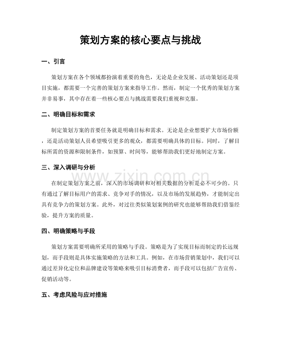 策划方案的核心要点与挑战.docx_第1页