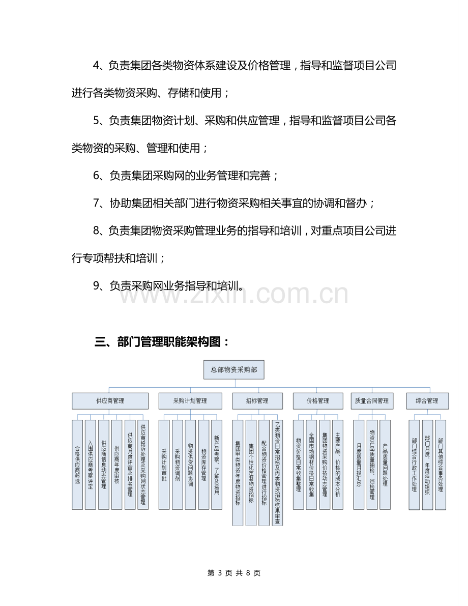 物资采购部管理职能及工作职责.doc_第3页