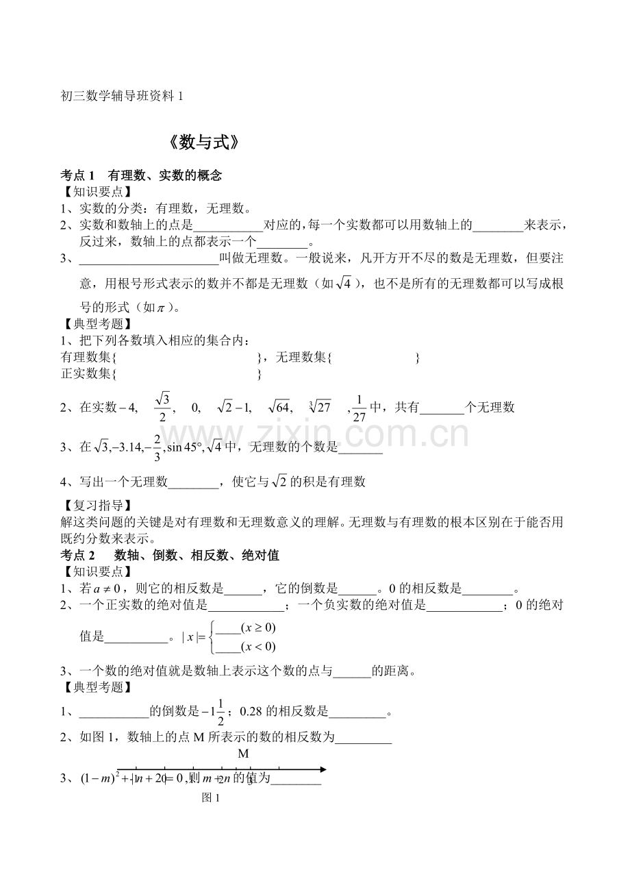 中考数学复习专题数与式.docx_第1页