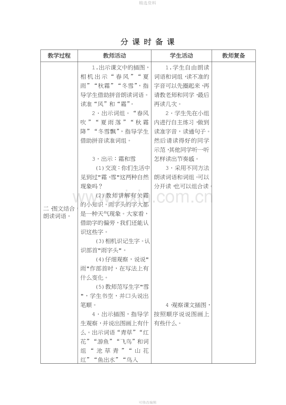 部编版小学语文一年级下册教案全册.doc_第2页