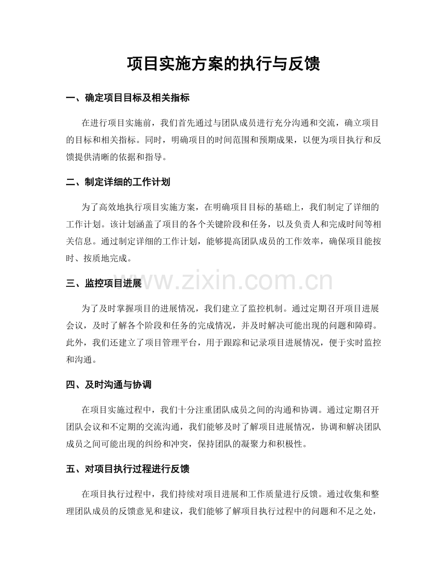 项目实施方案的执行与反馈.docx_第1页