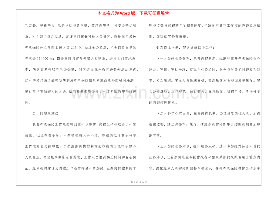 乡镇社保局年度养老保险稽核工作总结报告.docx_第3页