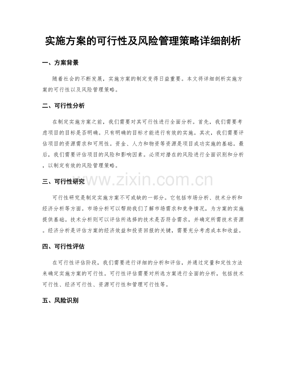 实施方案的可行性及风险管理策略详细剖析.docx_第1页