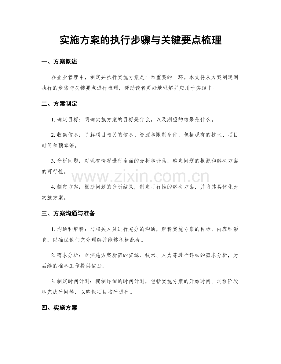 实施方案的执行步骤与关键要点梳理.docx_第1页