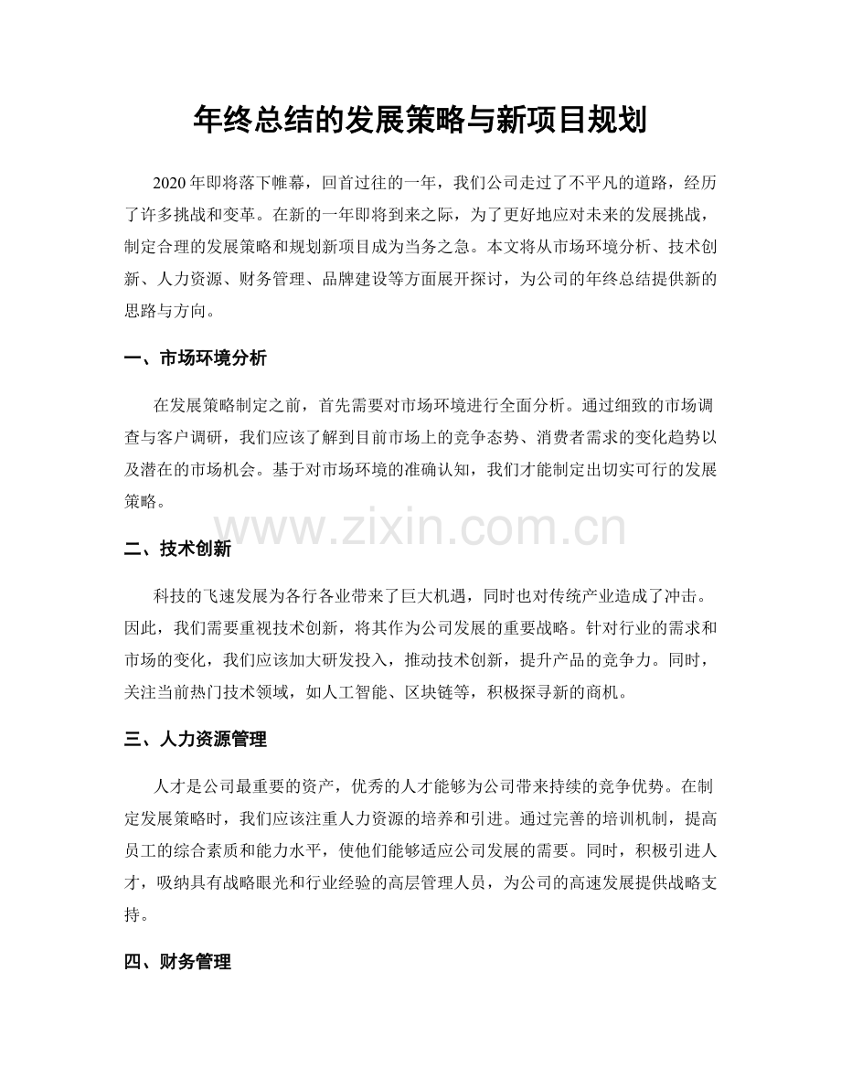 年终总结的发展策略与新项目规划.docx_第1页