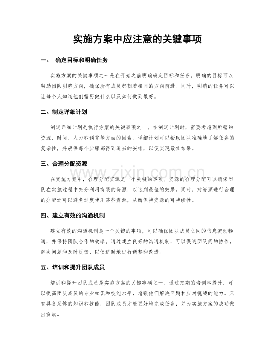 实施方案中应注意的关键事项.docx_第1页