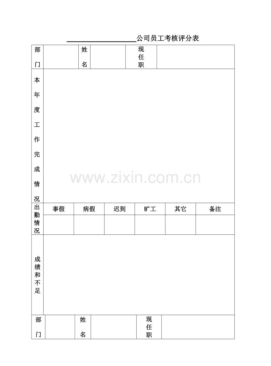 公司员工考核评分表.doc_第1页