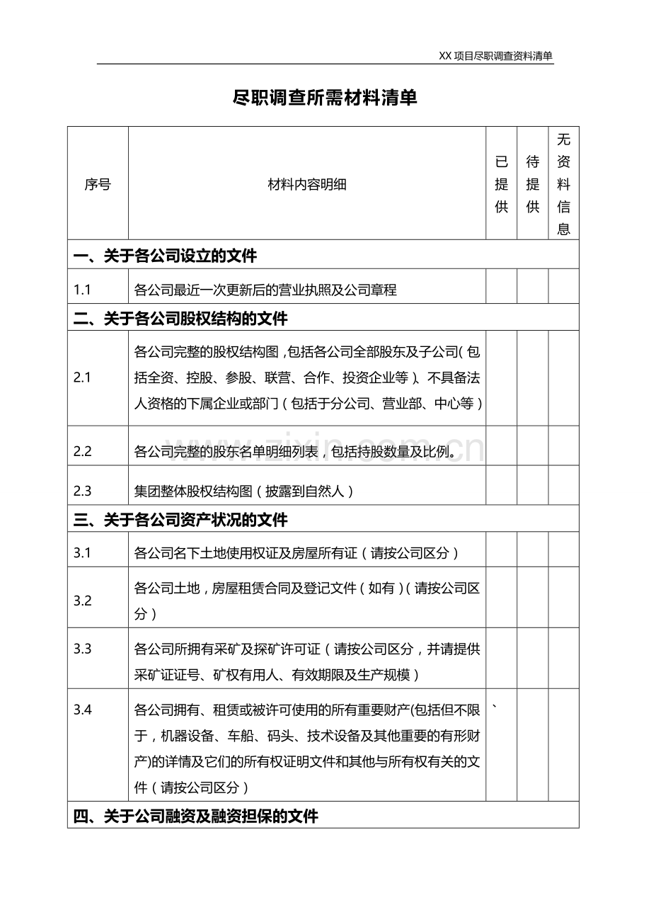 并购项目尽职调查所需材料清单参考.doc_第3页