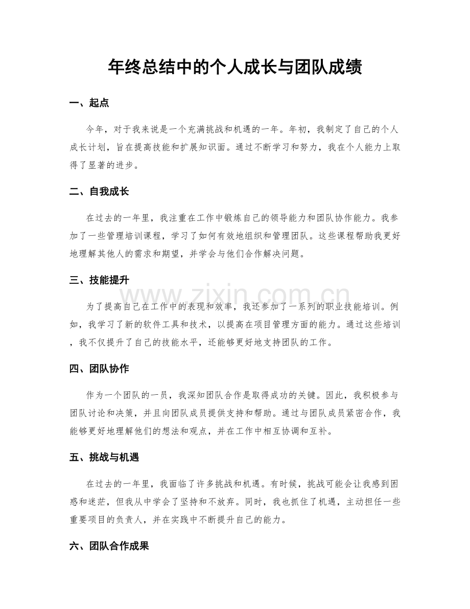 年终总结中的个人成长与团队成绩.docx_第1页