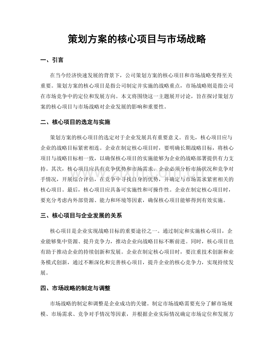 策划方案的核心项目与市场战略.docx_第1页