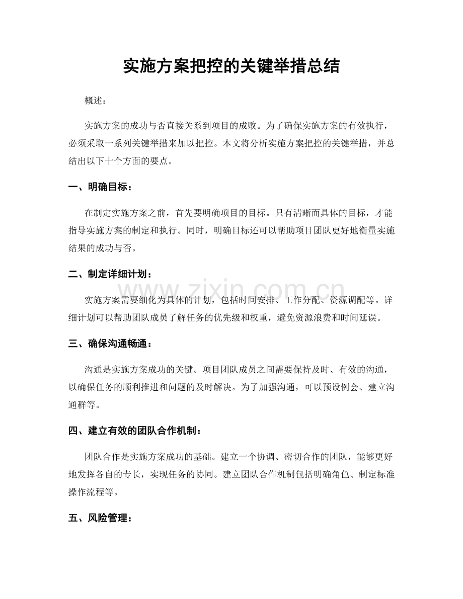 实施方案把控的关键举措总结.docx_第1页