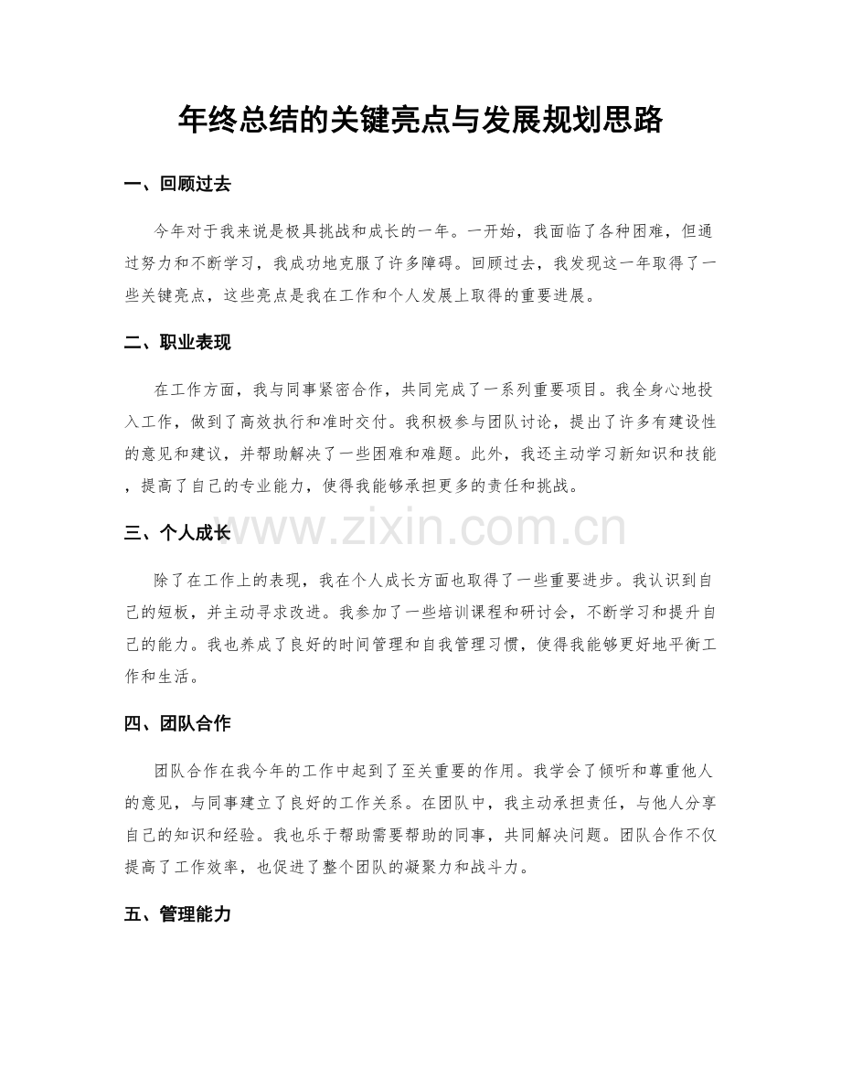 年终总结的关键亮点与发展规划思路.docx_第1页