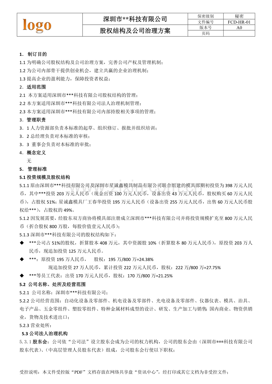 员工内部持股管理方案及公司治理方案.docx_第2页