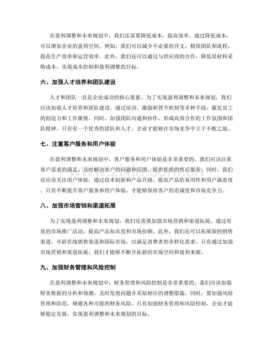 年终总结的盈利调整和未来规划.docx_第2页