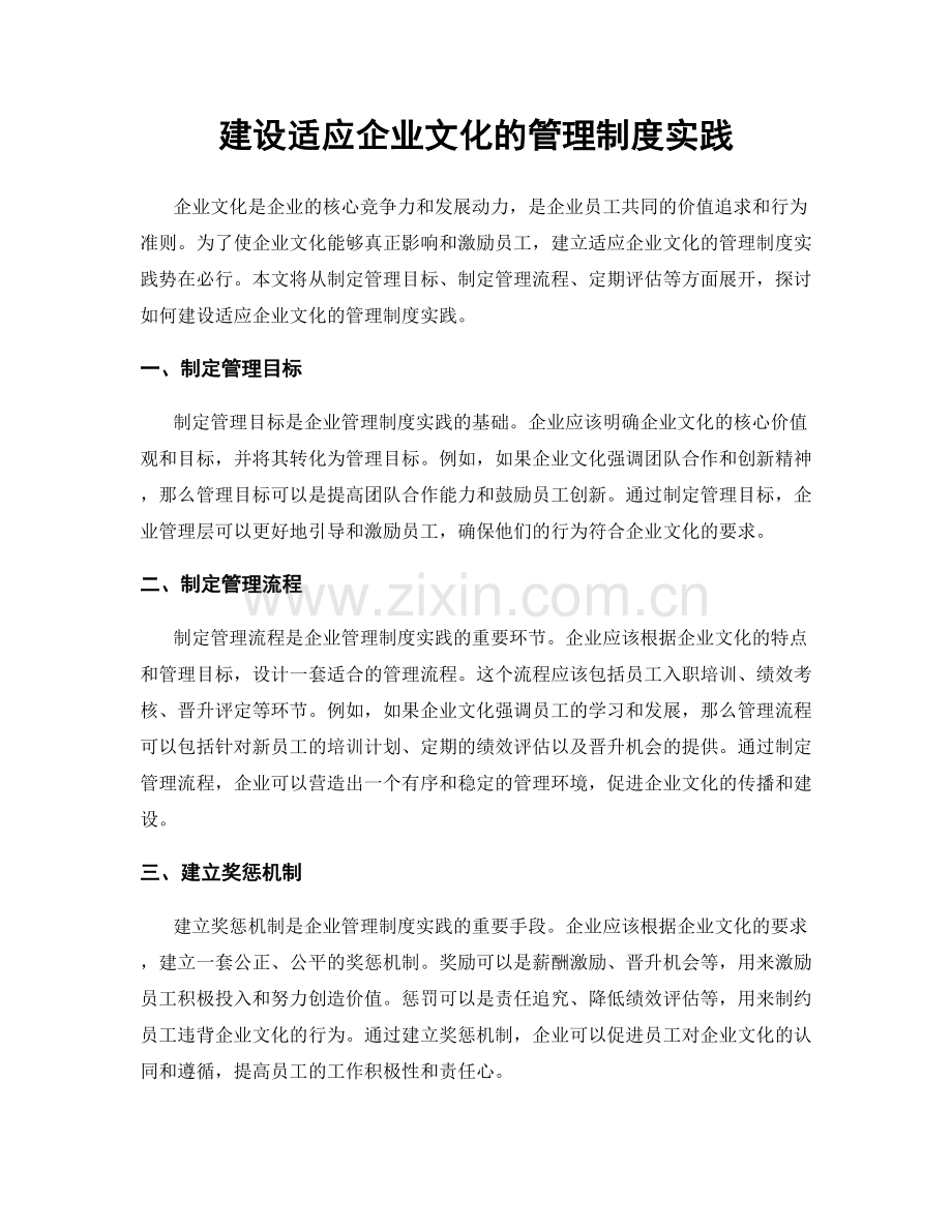 建设适应企业文化的管理制度实践.docx_第1页