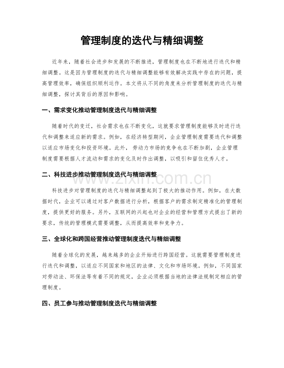 管理制度的迭代与精细调整.docx_第1页