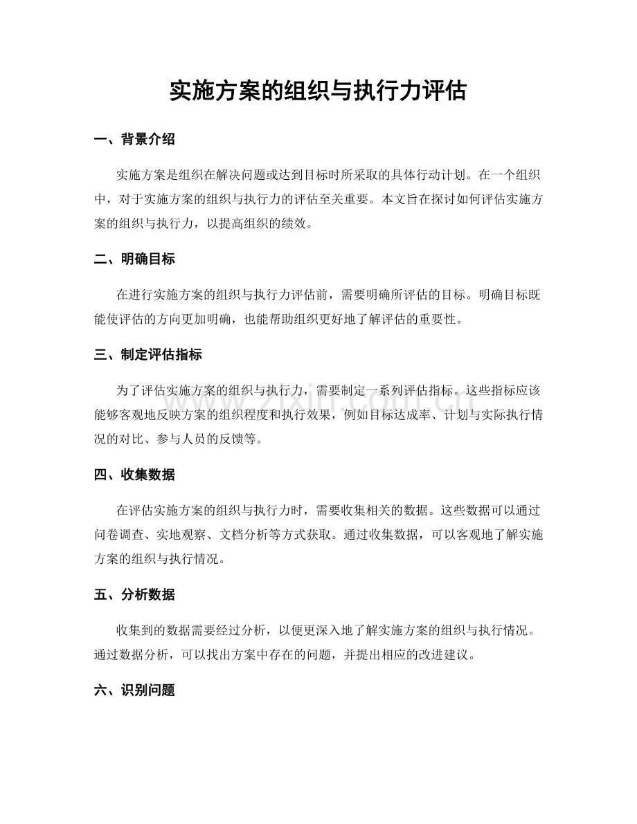 实施方案的组织与执行力评估.docx_第1页