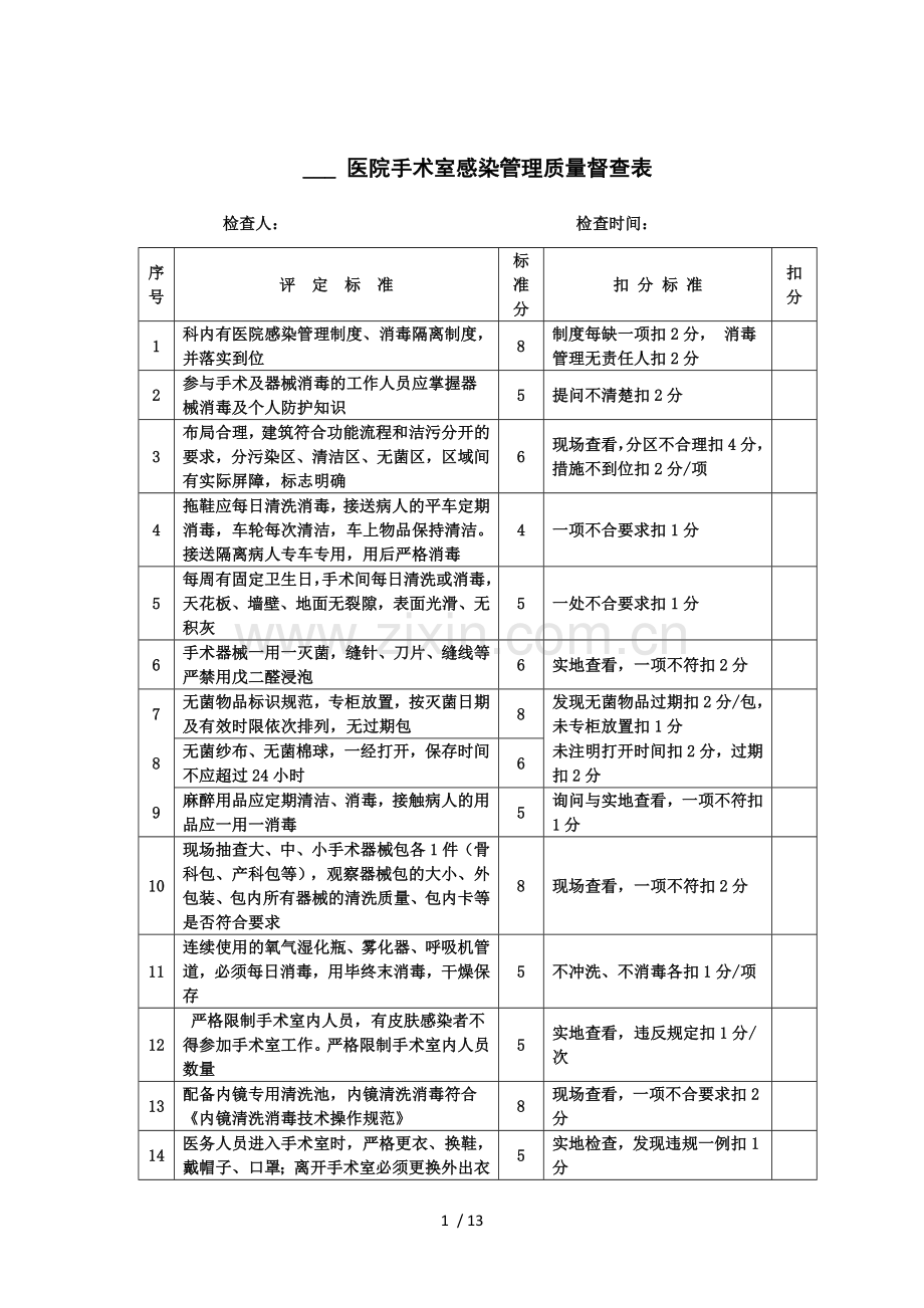 手术室质控各标准.doc_第1页