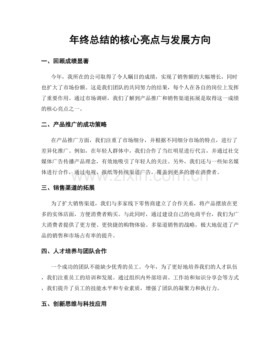 年终总结的核心亮点与发展方向.docx_第1页