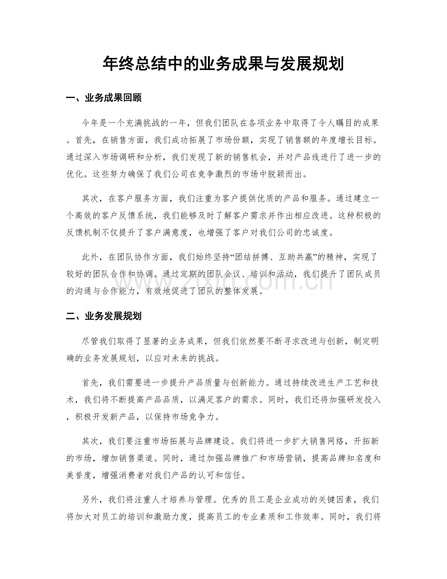 年终总结中的业务成果与发展规划.docx_第1页