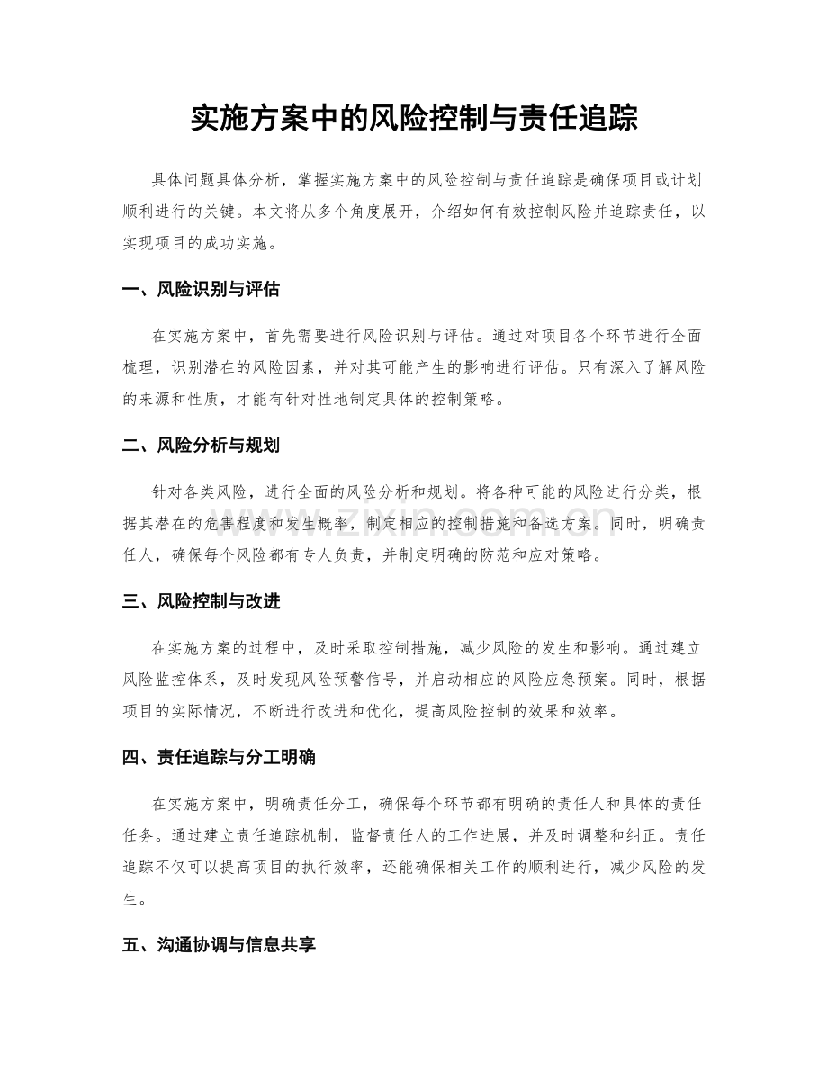 实施方案中的风险控制与责任追踪.docx_第1页